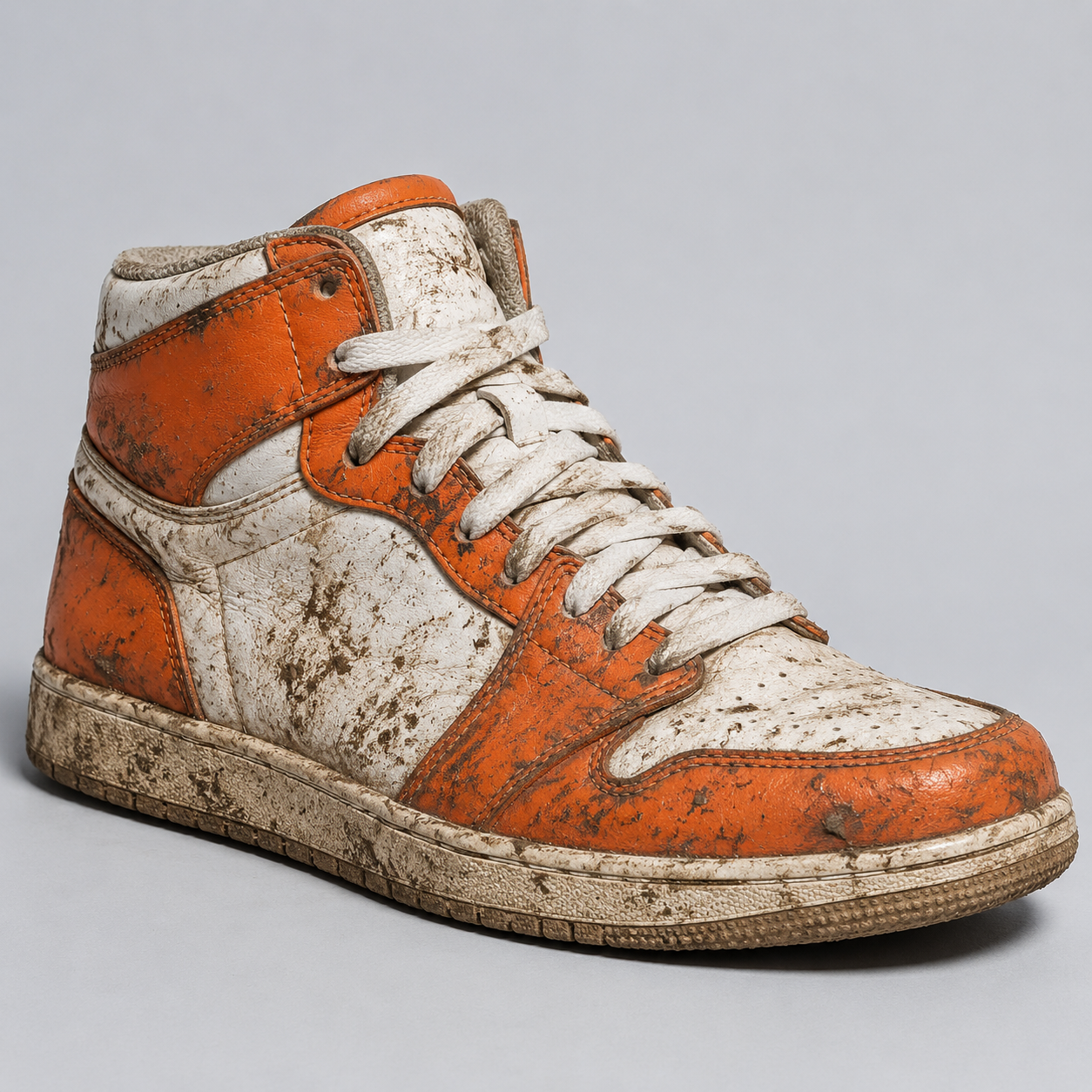 Dirty shoe before cleaning