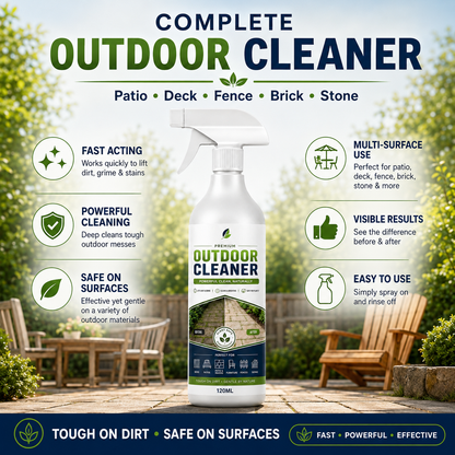Outdoor Surface Cleaner Spray, Fast Acting Stain Remover for Patio, Wooden Furniture & Outdoor Surfaces