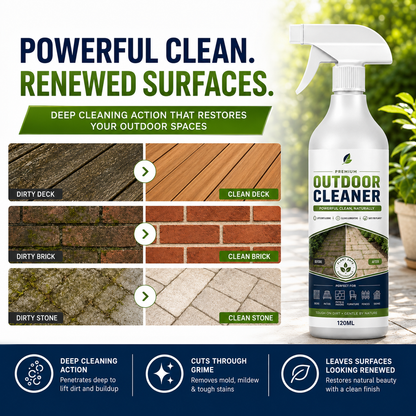 Outdoor Surface Cleaner Spray, Fast Acting Stain Remover for Patio, Wooden Furniture & Outdoor Surfaces
