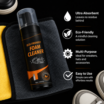 Eco-Friendly Foam Cleaning Kit Safe for All Shoes Easy to Use at Home with 150ml Cleaner and Brushes
