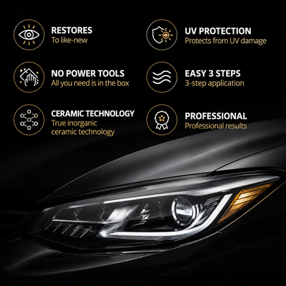 Automotive Headlamp Restoration Fluid - Car Detailing Products for Oxidized, Yellowed, Blurred Headlamps with Enhanced Crystalline Coating Refurbishing Function