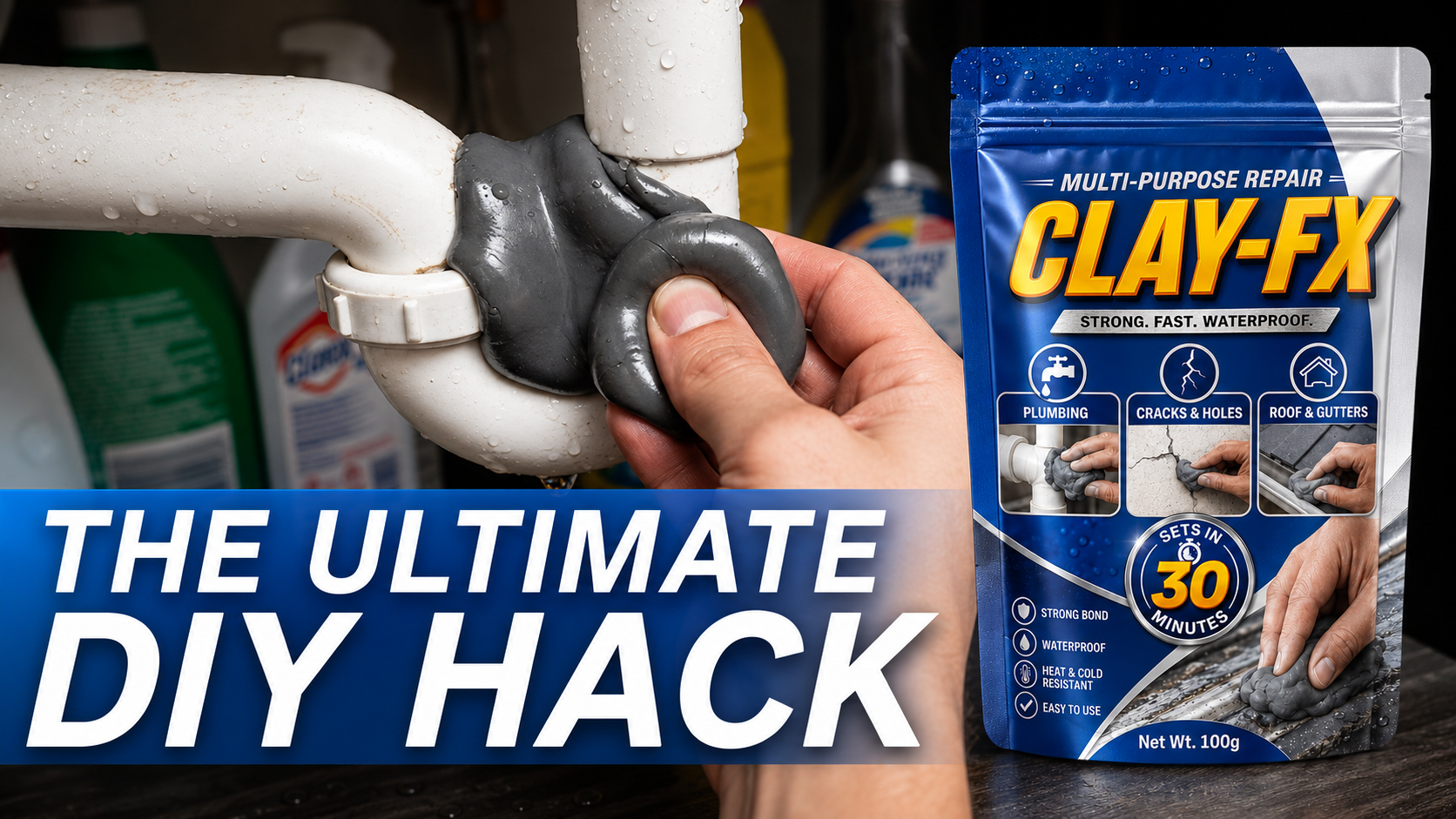 CLAY-FX repair clay sealing a pipe joint